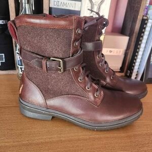 UGG Dark Brown Combat Boots